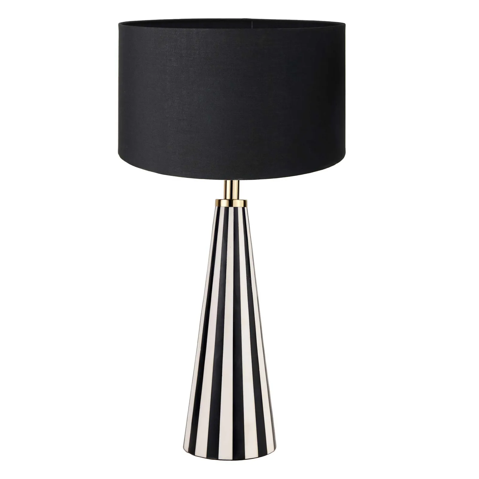 Black & White Striped Table Lamp Polyresin | Barker & Stonehouse