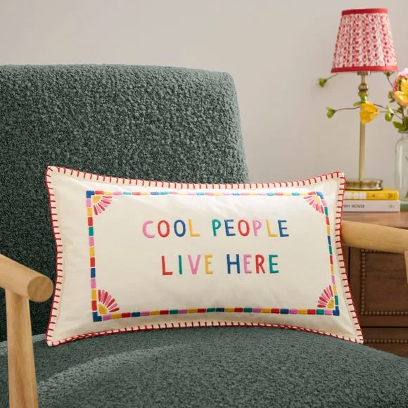 Cool People Cotton Rectangle Cushion