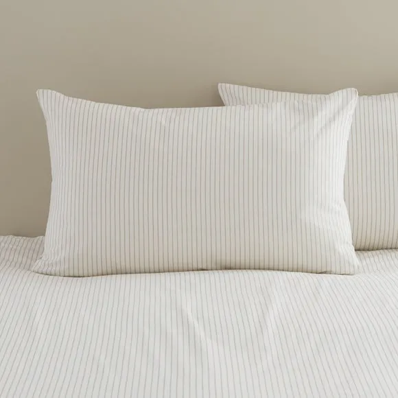 Dawson Stripe 100% Washed Cotton Duvet Cover & Pillowcase Set 5