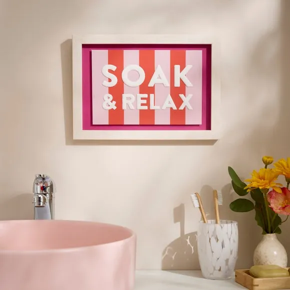 Soak & Relax Striped Framed Print