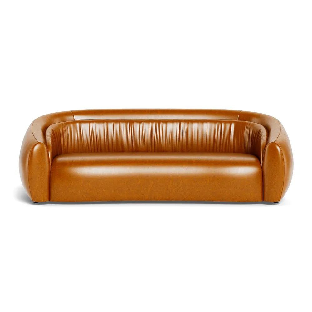 Heal's Flora 4 Seater Sofa Stonewash Leather Toffee 1