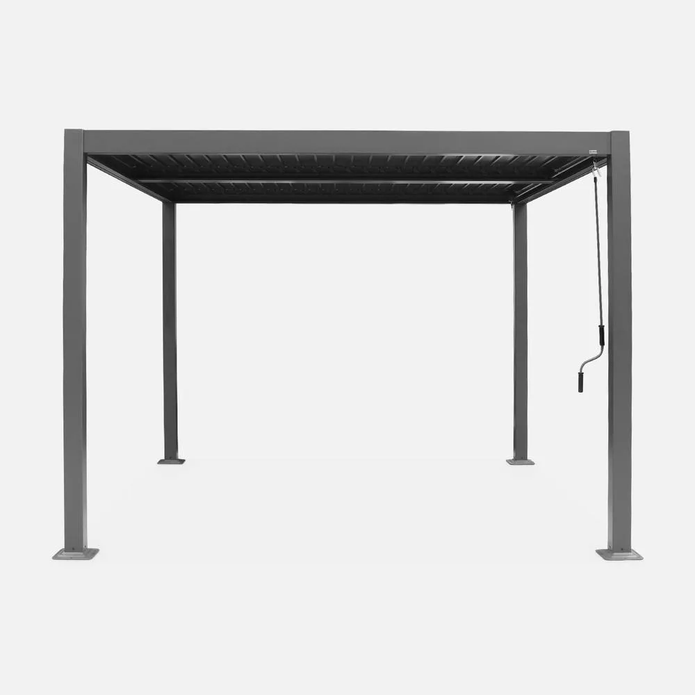 sweeek Louvered Pergola Aluminium & Steel 3 X 3m in Dark Grey 3