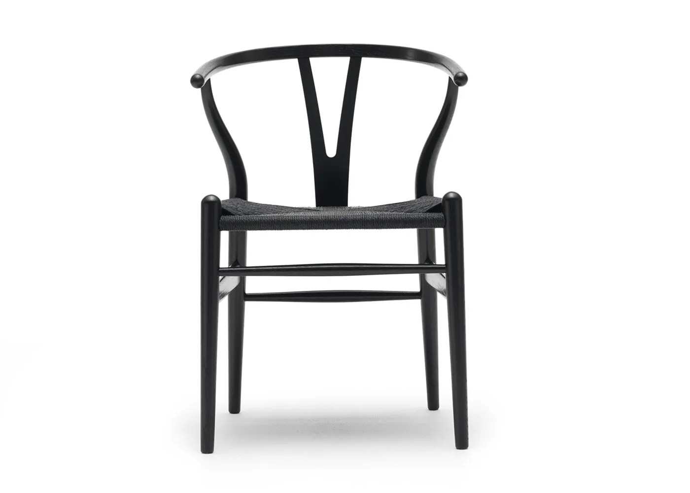 Heal's Wishbone Chair CH24 Black Beech Black Paper Cord Seat 1