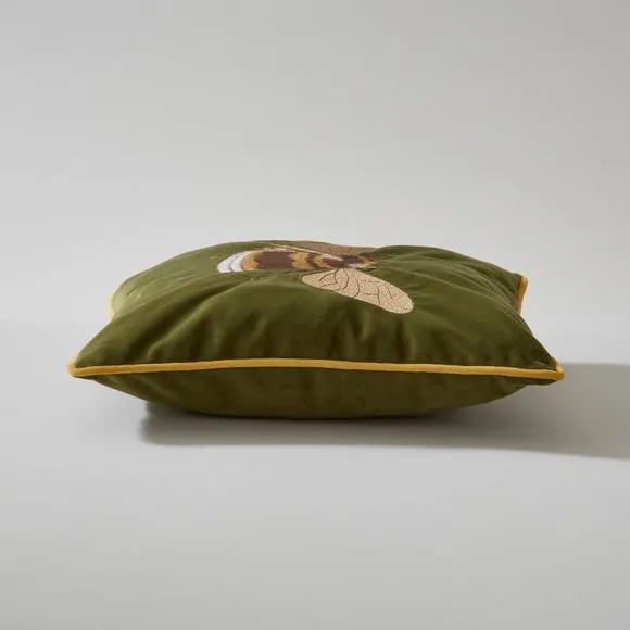 Embroidered Bee Square Cushion 4