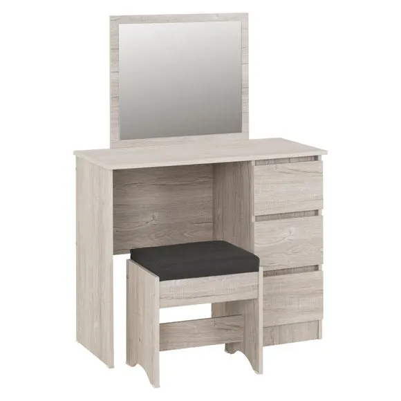 Walker 3 Drawer Dressing Table with Stool 3