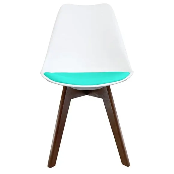 Fusion Living Soho White Plastic Dining Chair with Squared Legs 6