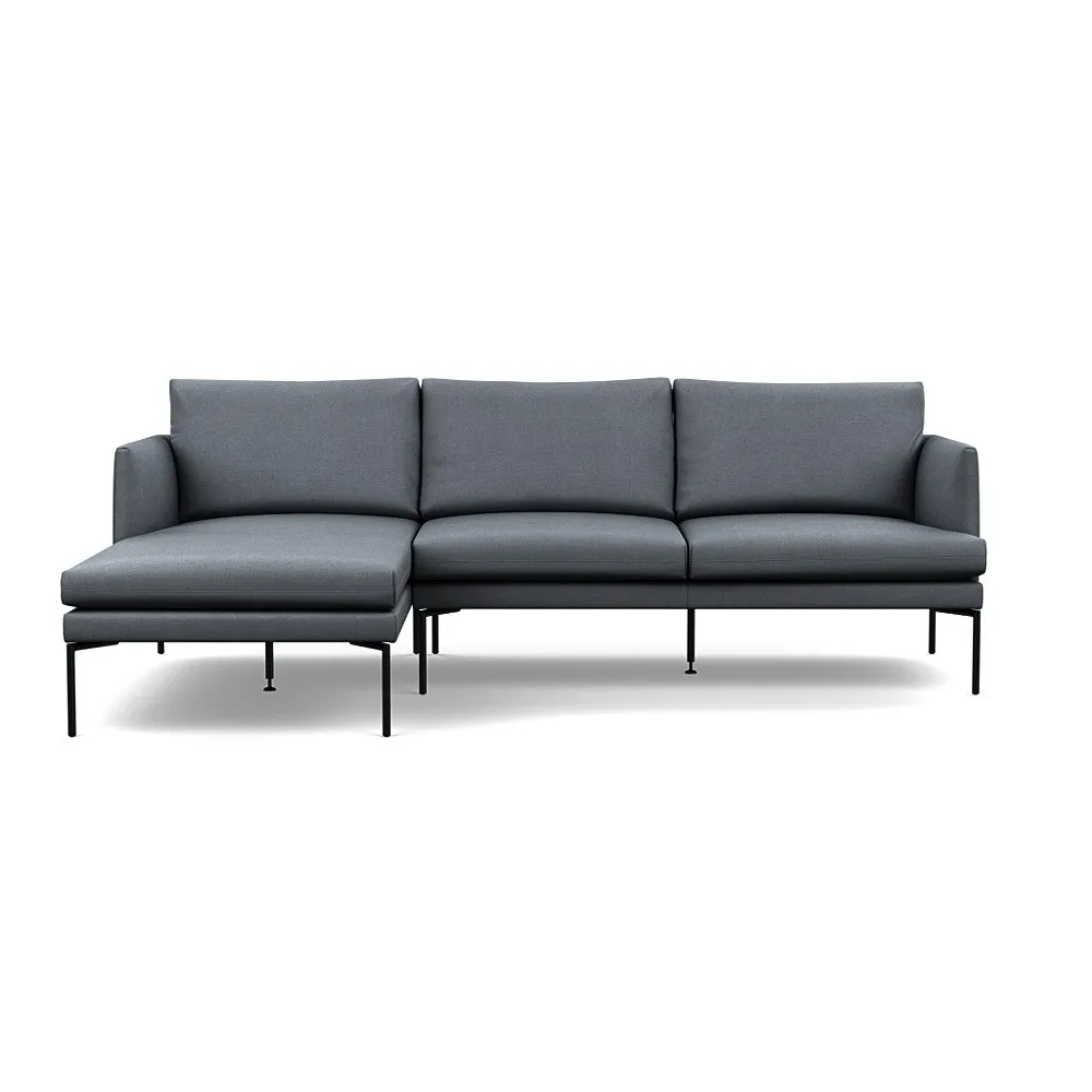 Heal's Matera Left Hand Facing Chaise Sofa Siena Cotton Shale Grey Black Feet