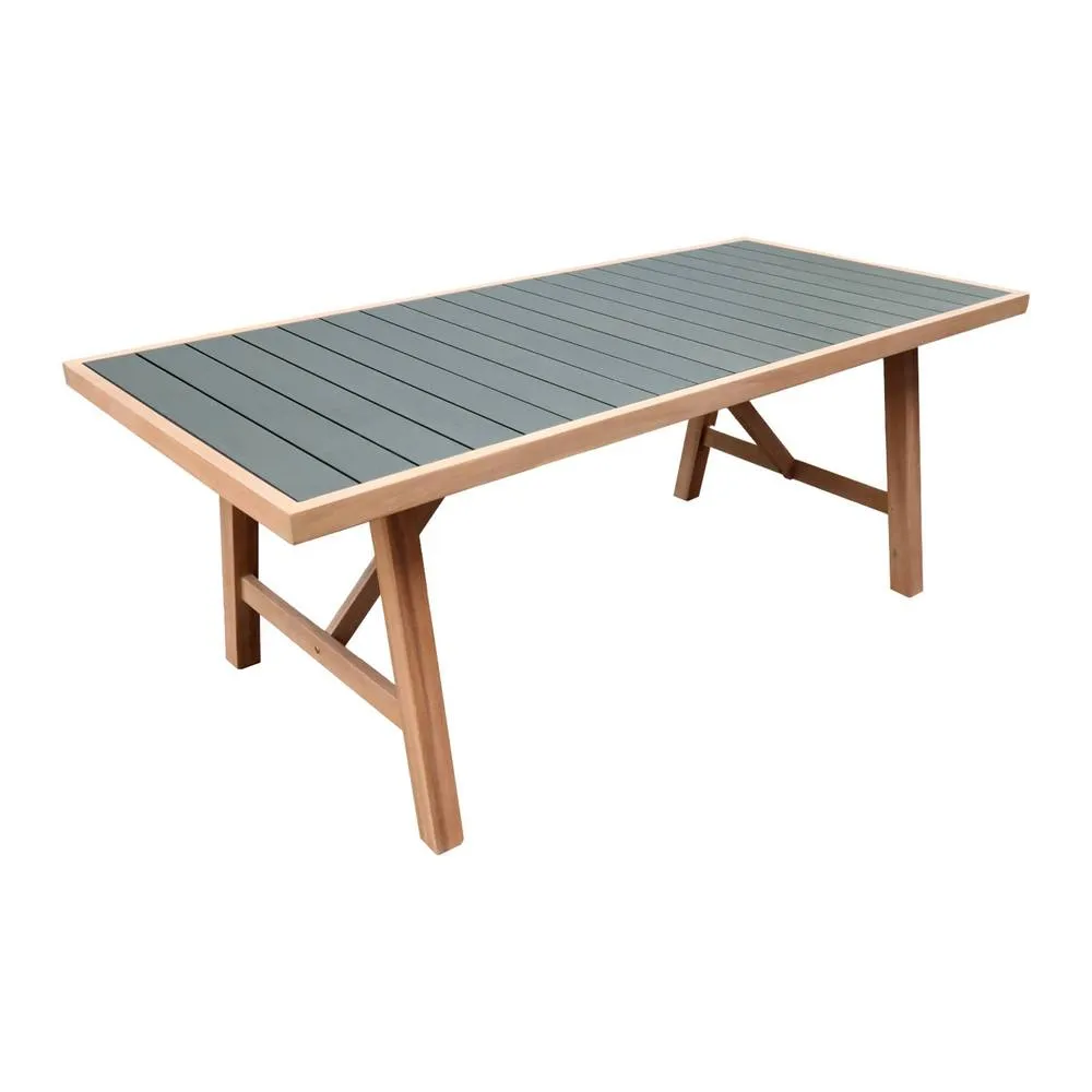 sweeek Acacia wood & aluminium garden table + 8 chairs in Khaki 3