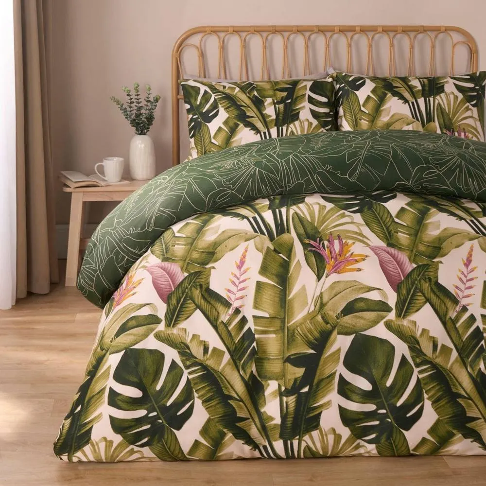 Kelvenix Tropical Duvet Cover Set - Superking in Green