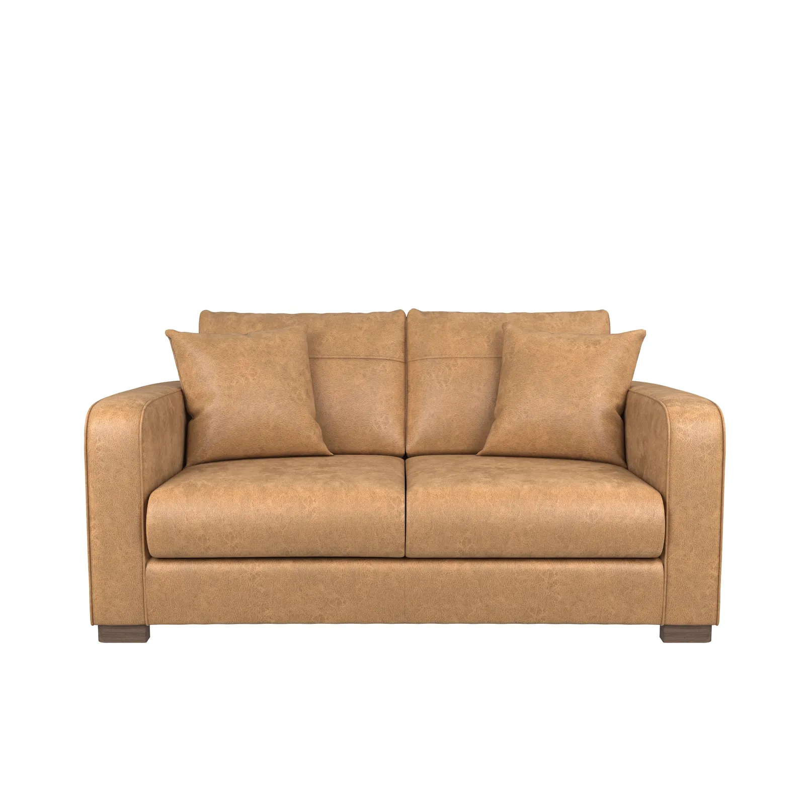 Carson Faux Leather 2 Seater Sofa Brown