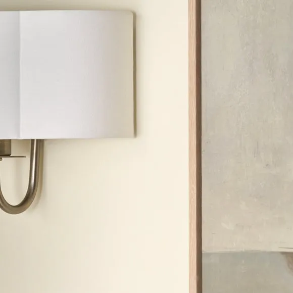 Pacific Lifestyle Seraphine Matt Metal and White Fx Silk Scallop Half Shaded WallLight 4