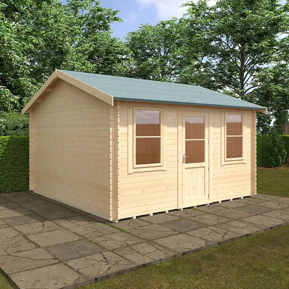 Buttercup Farm 14x14 The Skipton 28mm Cabin - L415 x W415 x H293.2 cm in Natural 2