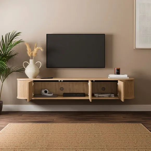 Mateo Wall Mounted TV Unit, Wood Effect 2
