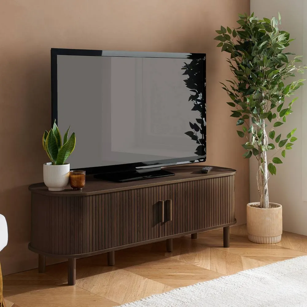 Birlea Axel Fluted Small TV Unit in Dark Brown