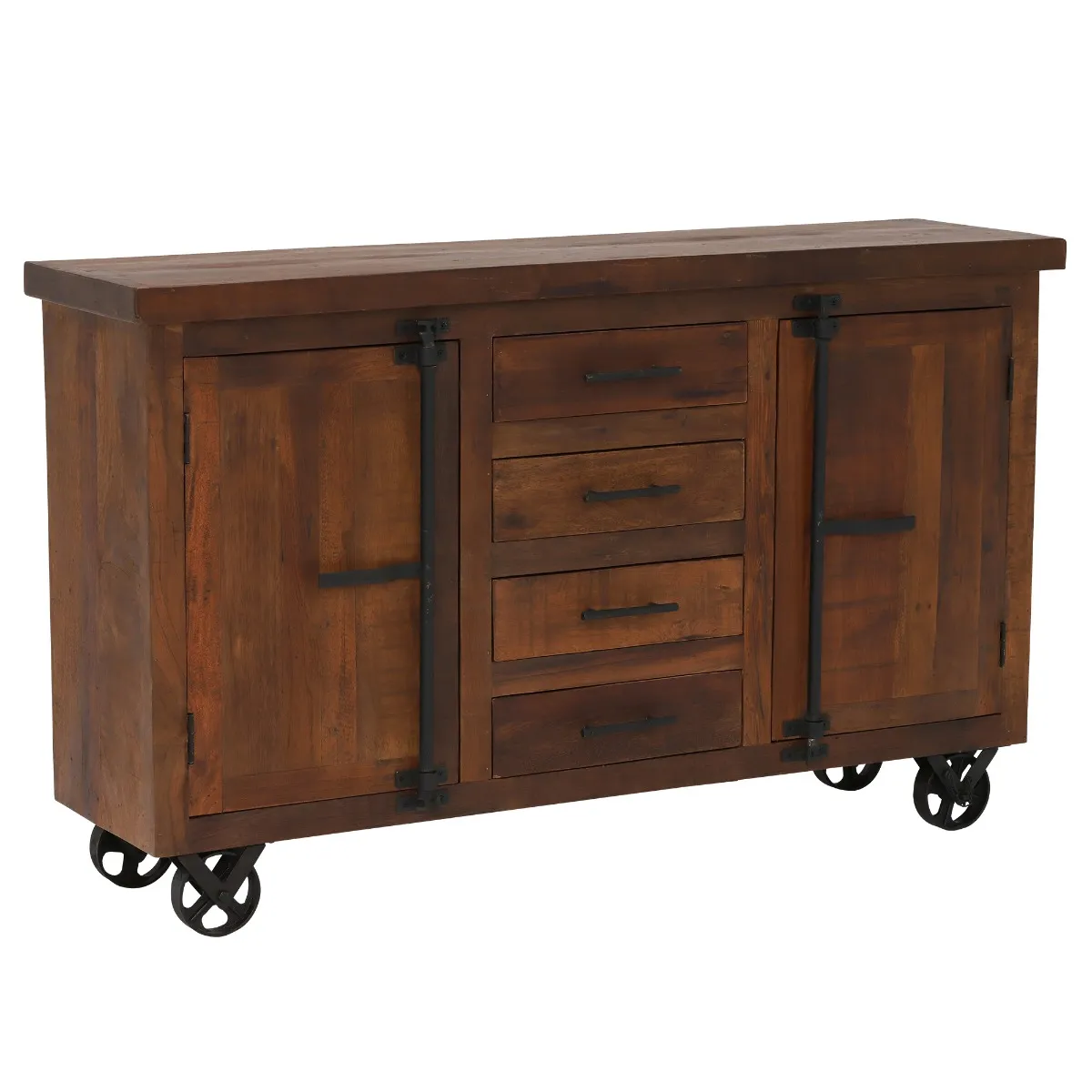Little Tree Furniture Hyatt Canning Sideboard with Wheels, Dark Finish