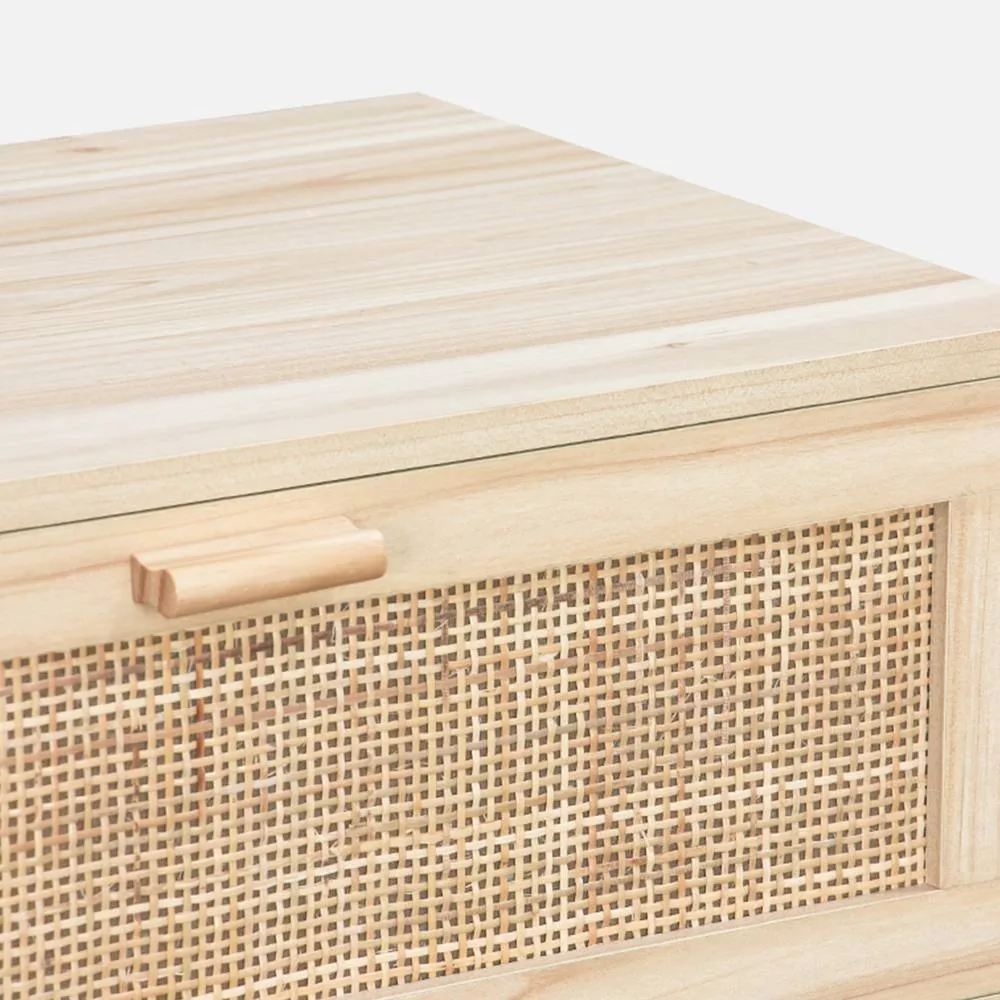sweeek 6-drawer Chest With Cane & Wooden Effect in Beige 4