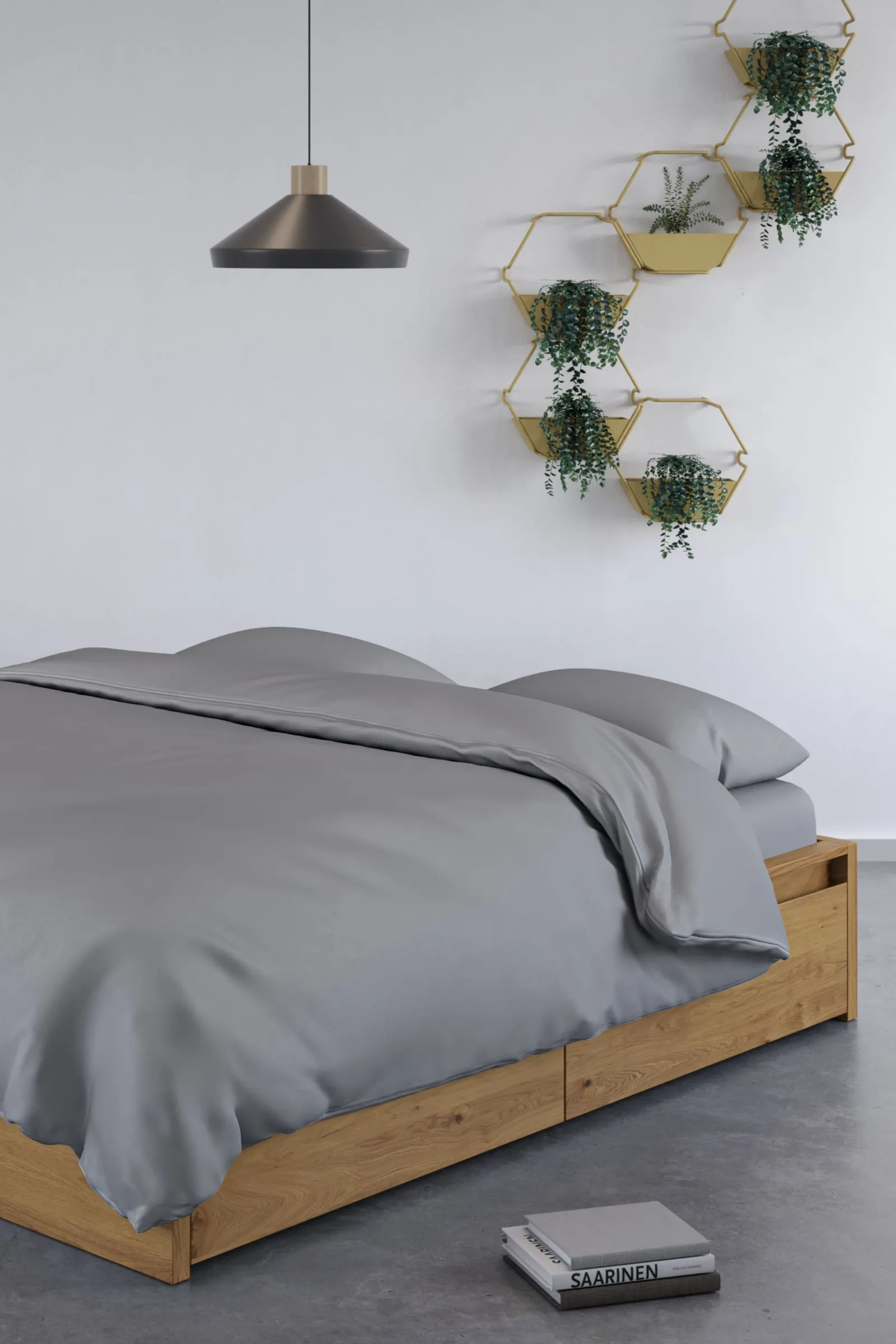 Panda London 100% Bamboo Complete Bedding Set in Mid Grey 5