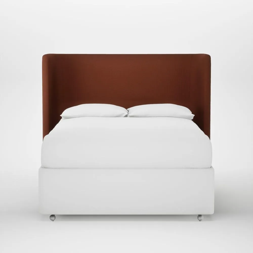 Heal's Monroe Headboard Double Smart Cotton Linen Rust