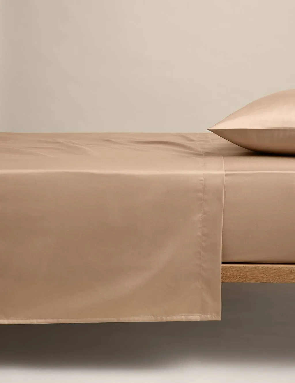 M&S Egyptian Cotton 400 Thread Count Silky Flat Sheet Biscuit