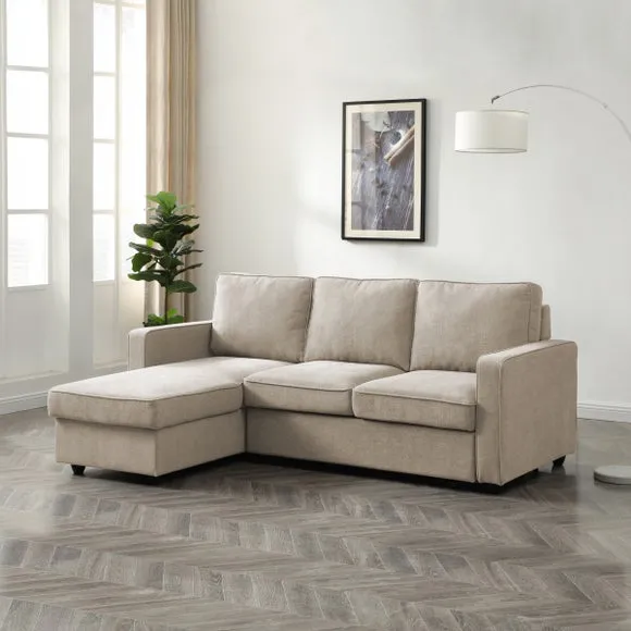 Kayden Woven Reversible Trundle Corner Double Sofa Bed 1
