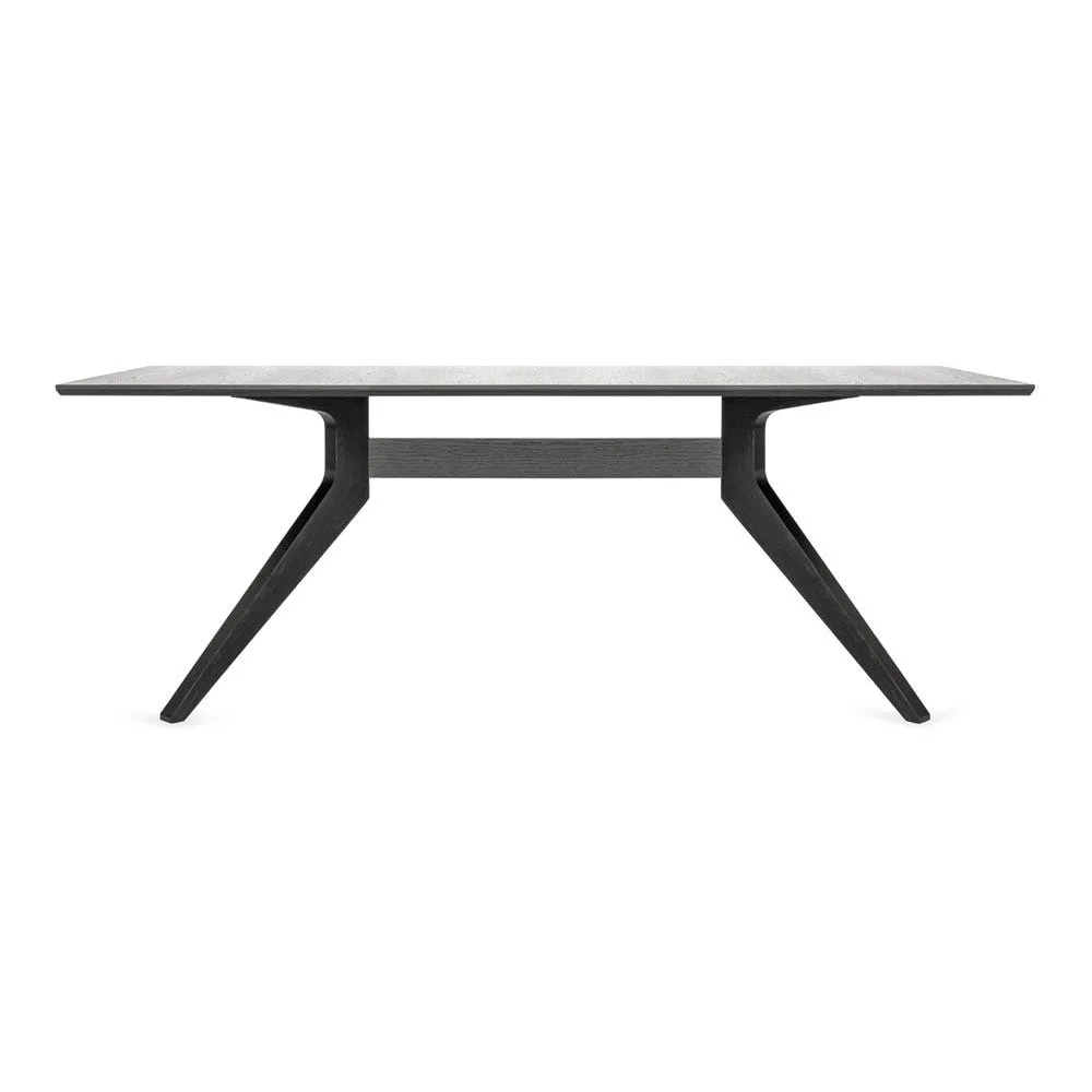 Case Cross Fixed Dining Table Black Stain 3