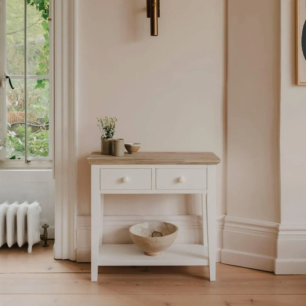Statement Furniture Florence Console Table with 2 Drawers in White 1