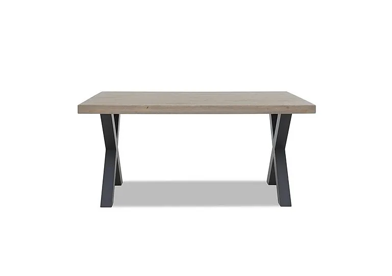Terra Compact Straight Edge Dining Table with X Shaped Legs - 140-cm - Vintage Grey