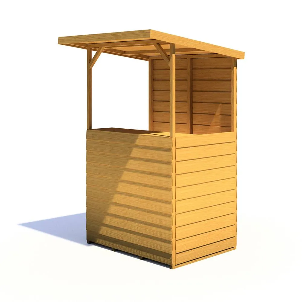 Shires Tiki 4 x 3 Feet Garden Bar - Wood - L89 x W119 x H205.4 cm in Light Brown 4