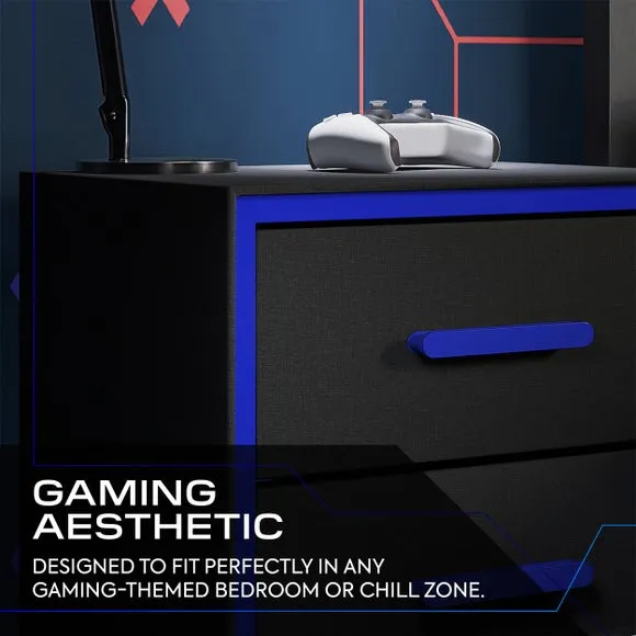 X Rocker Arcane 2 Drawer Bedside Table 5