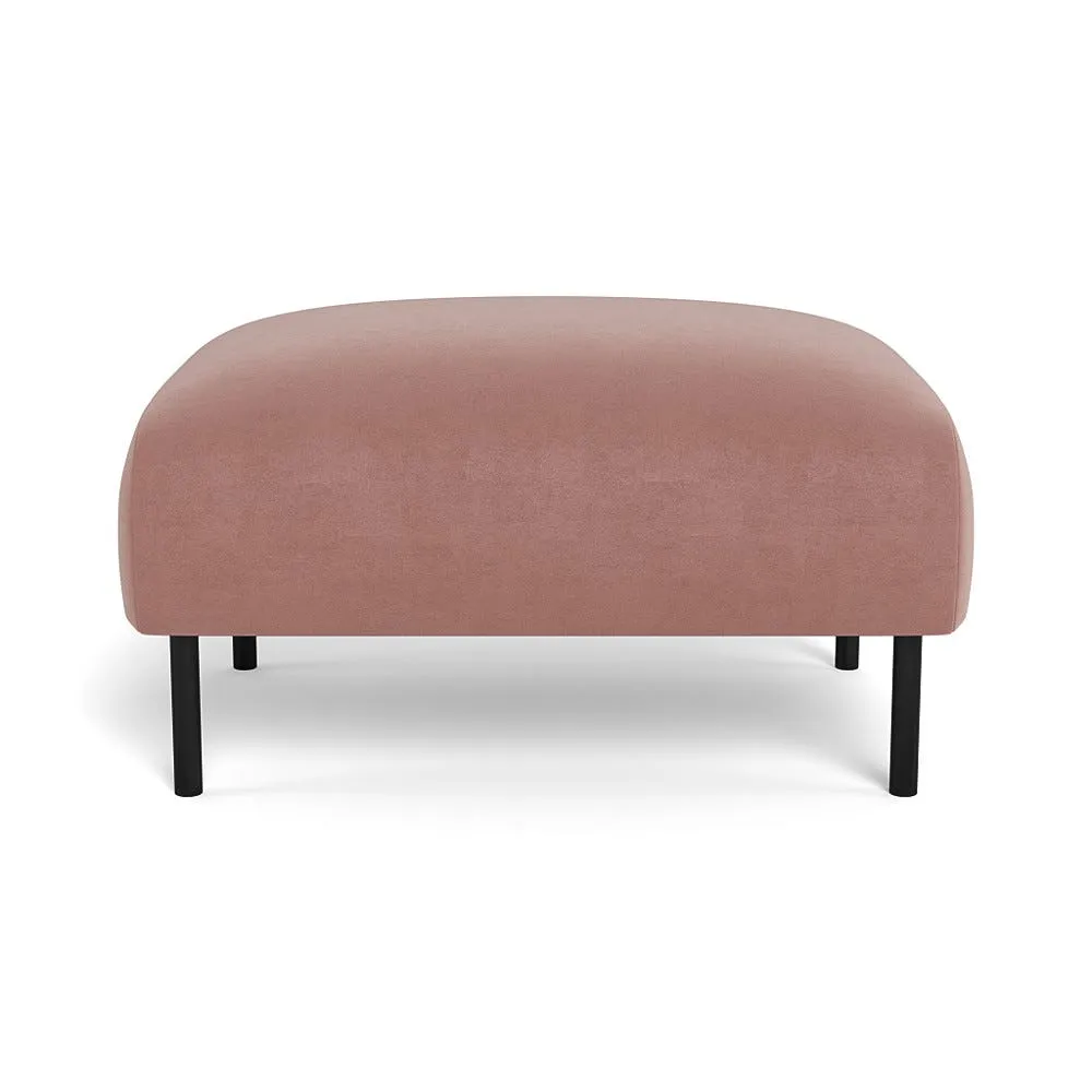 Heal's Alto Ottoman Smart Luxe Velvet Dusky Pink Black Feet