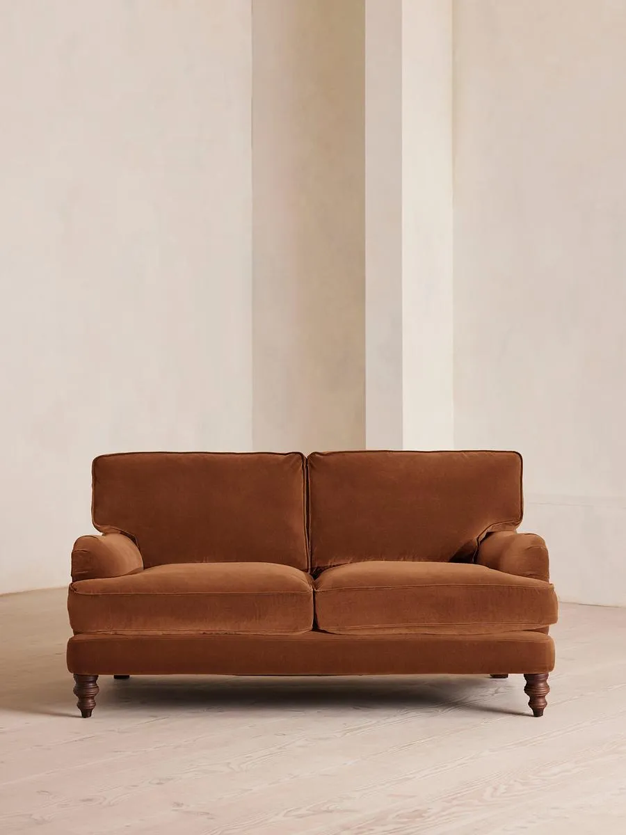 Arundel Two Seater Sofa, Velvet, Cinnamon