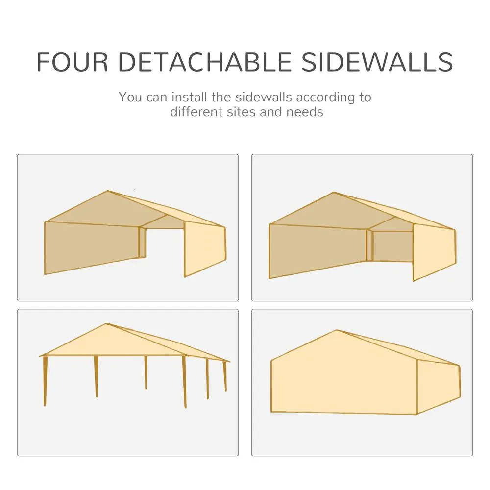 OUTSUNNY 6 x 3(m) Outdoor Gazebo Canopy Party Tent with 6 Removable Side Walls in White 6