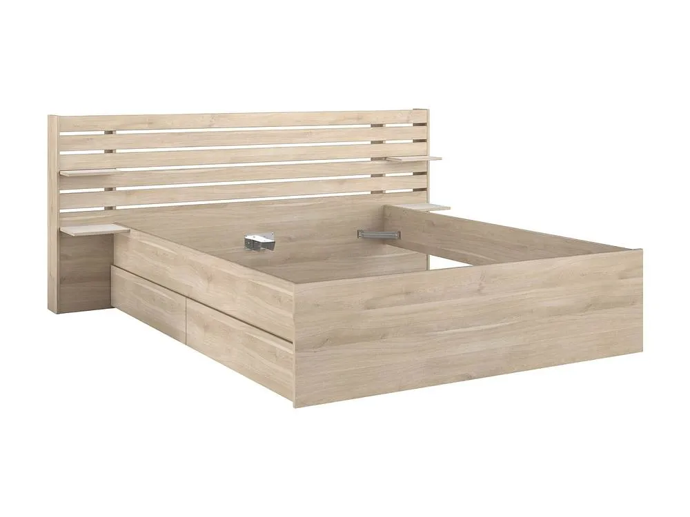 Vente-unique 160 X 200 Cm Bed With Storage - Colour : Natural + Bed Base - TENALIA in Light Oak 6