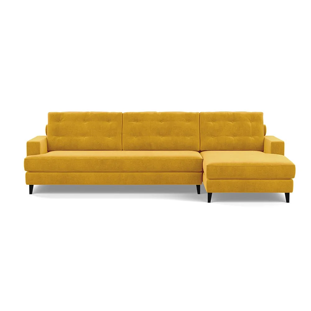 Heal's Mistral Right Hand Facing Corner Sofa Smart Luxe Velvet Canary Black 1
