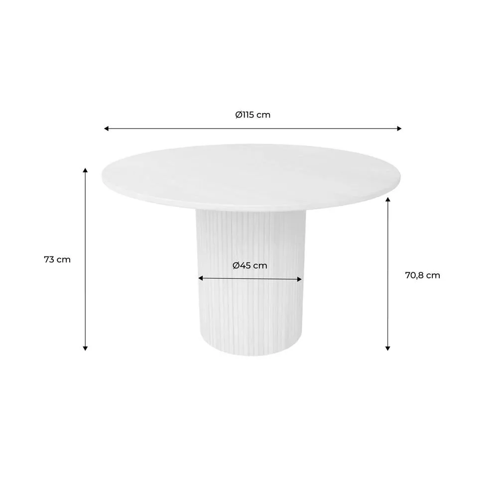 sweeek Round rubberwood dining table & oak veneer 4 seats in Dark Brown 4