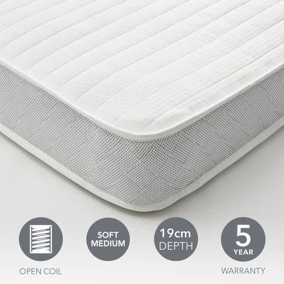 Return -Dunelm Rolled Open Coil Mattress, 19cm, Single