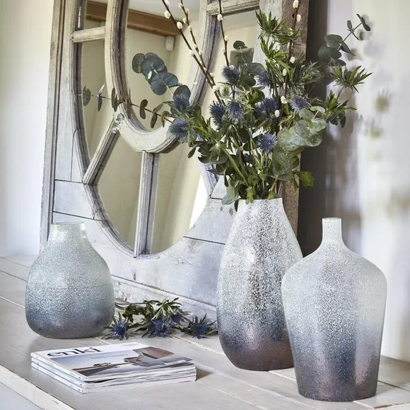 Ivyline Verre Stem Atlantic Blue Frosted Vase H29cm 20cm, Multi 4