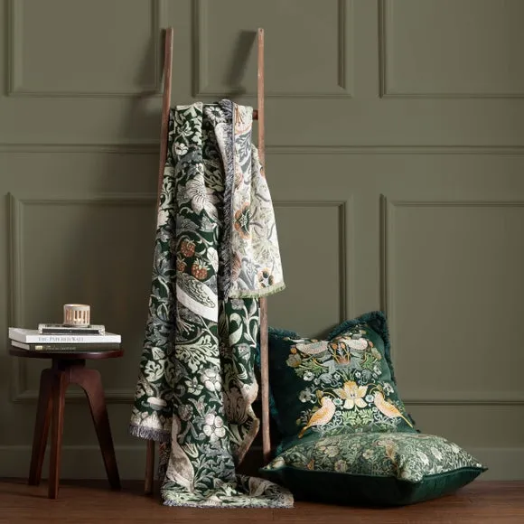Morris & Co. Strawberry Thief Throw Blanket 130cm x 170cm