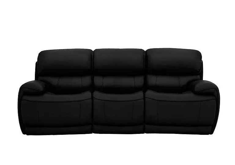Rocco 3 Seater Leather Power Rocker Sofa with Headrests - Classic Black