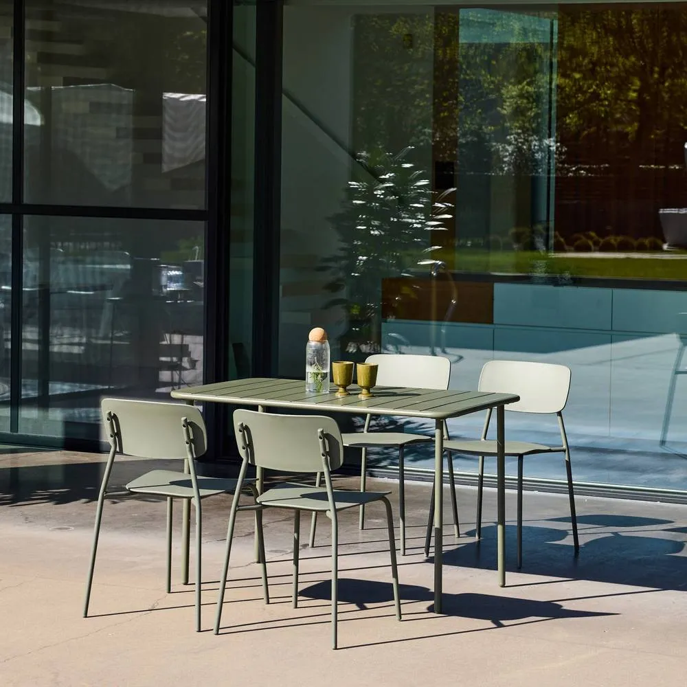 sweeek Metal garden table + 4 chairs in Khaki 4