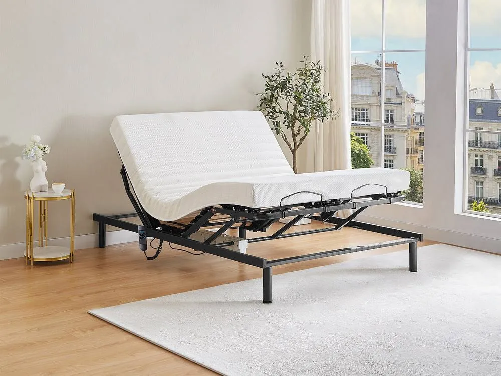 Vente-unique Electric Adjustable Slatted Bed Base - 5 Sleeping Surfaces - 140 X 200 in Black 5