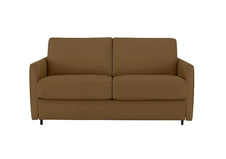 Alcova 2 Seater Leather Sofa Bed with Slim Arms - Botero Cuoio