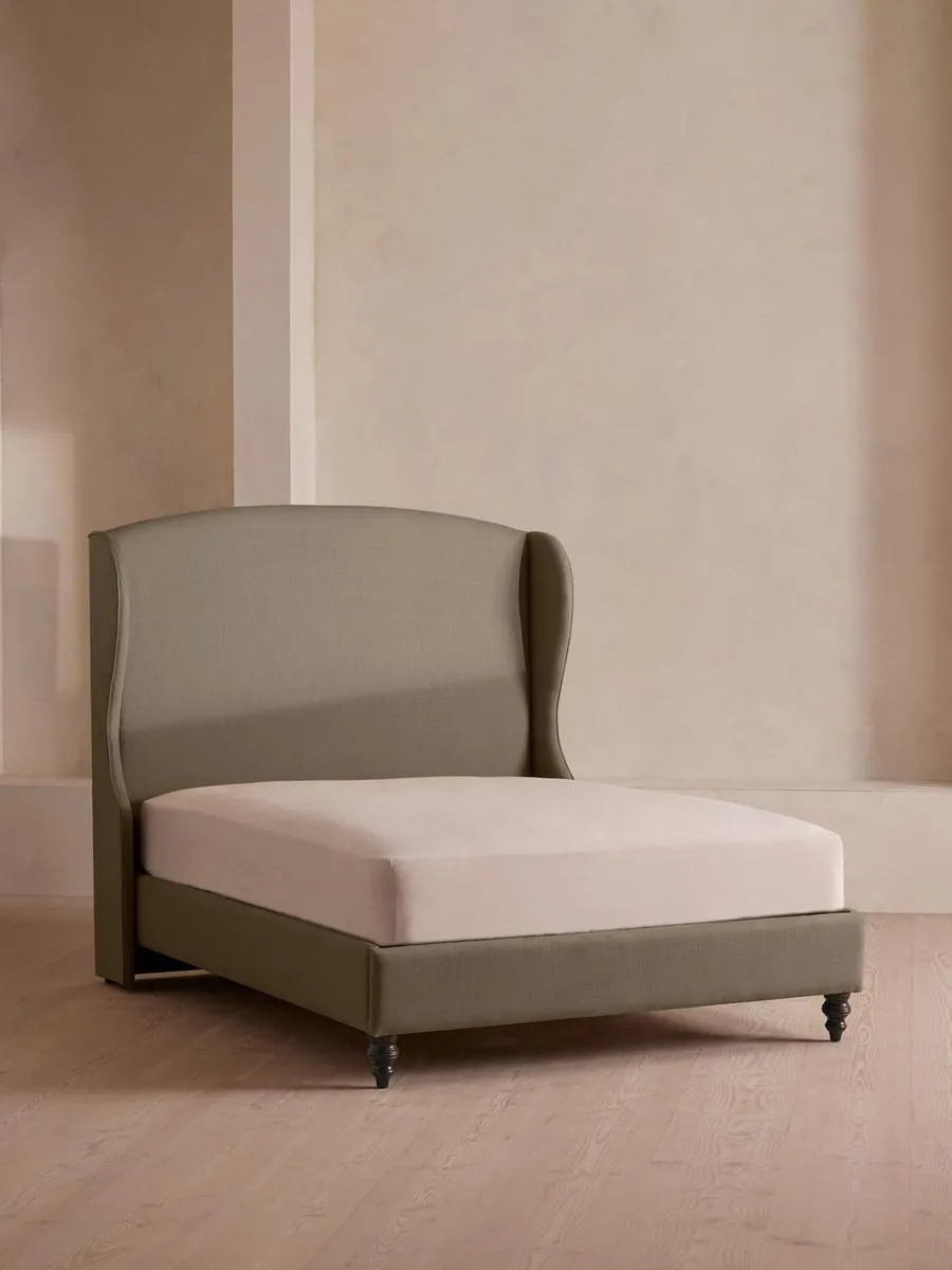 Rivas Bed, Super King, Linen, Sage