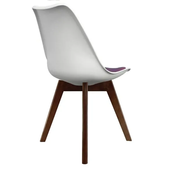 Fusion Living Soho White Plastic Dining Chair with Squared Legs 5