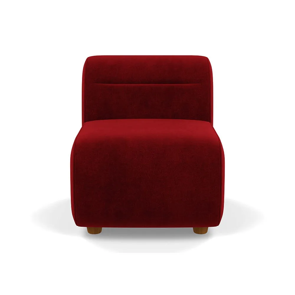 Heal's Lilli Small Single Module Smart Luxe Velvet Mulberry Natural Beech Feet 1
