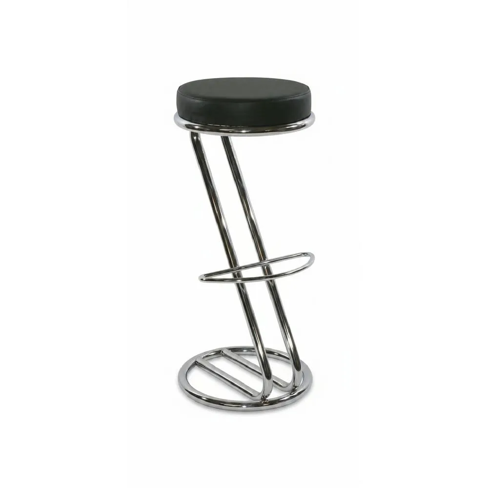 netfurniture Zeus Z-Shaped Black Chrome Bar Stool