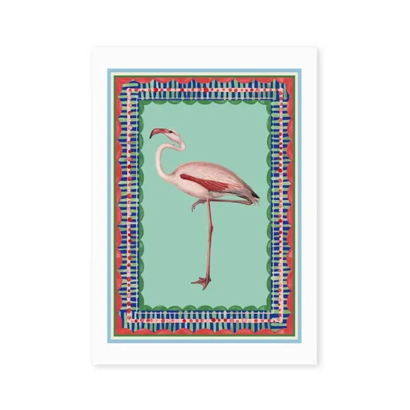 East End Prints Birdframe Flamingo Print 2