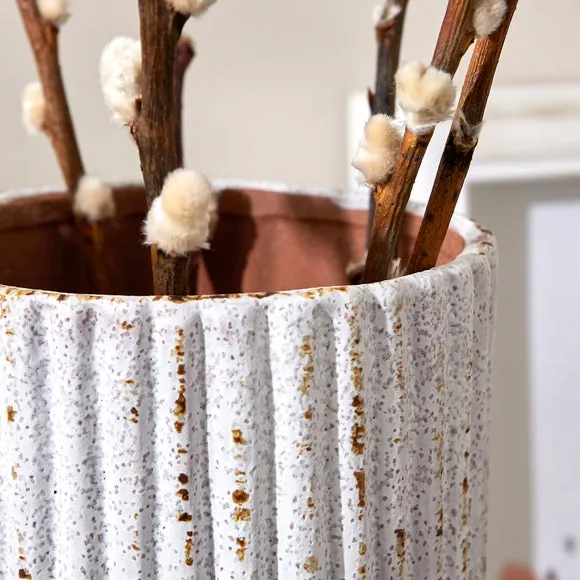 Ribbed Stone Vase 2