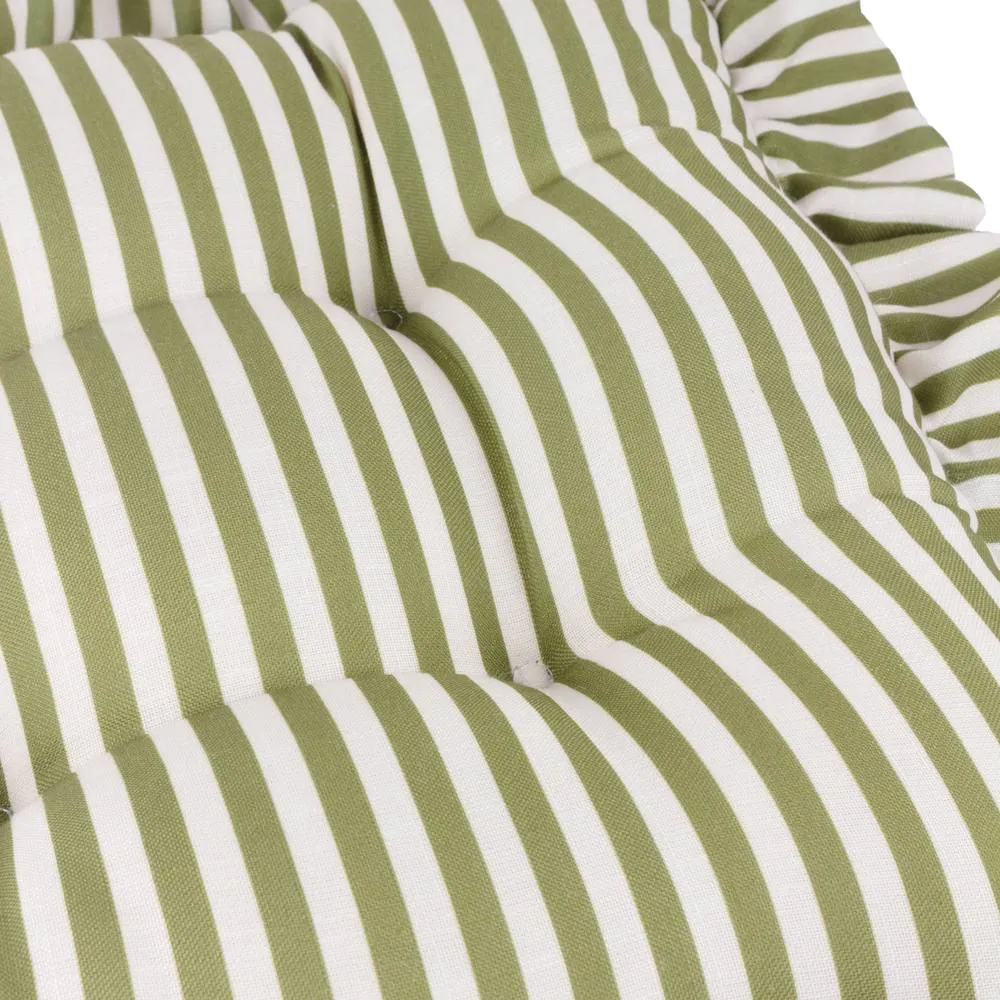 Wylder Millie Ruffle 2 Pack Indoor/Outdoor Seat Pads in Green 5