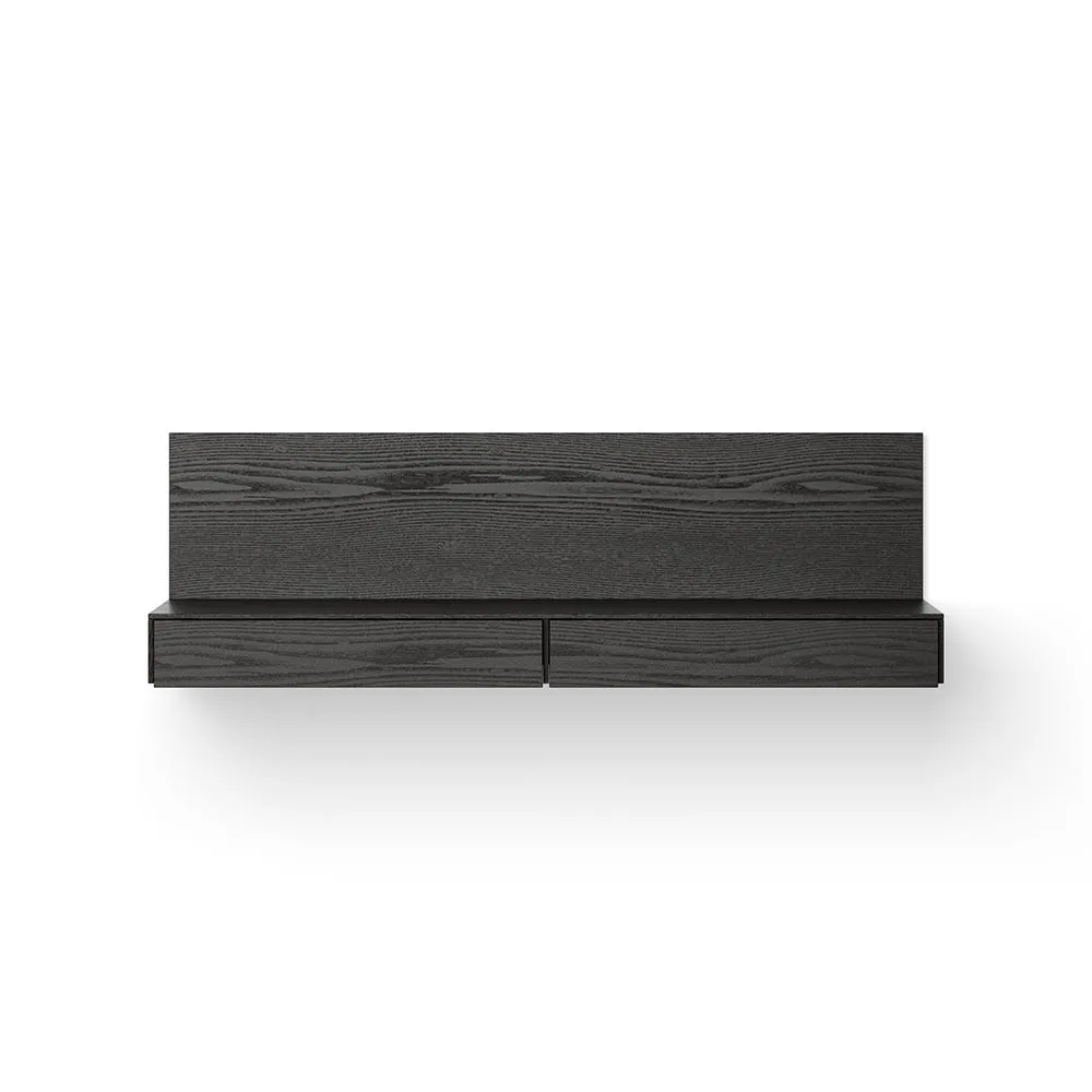 New Works Tana Wall Mounted Media Module Black Stained Oak 2